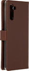 Selencia Hoesje Geschikt voor Samsung Galaxy Note 10 Hoesje Met Pasjeshouder - Selencia Echt Lederen Bookcase - Bruin