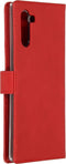 Selencia Hoesje Geschikt voor Samsung Galaxy Note 10 Hoesje Met Pasjeshouder - Selencia Echt Lederen Bookcase - Rood