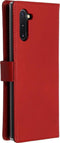 Selencia Hoesje Geschikt voor Samsung Galaxy Note 10 Hoesje Met Pasjeshouder - Selencia Echt Lederen Bookcase - Rood