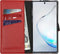 Selencia Hoesje Geschikt voor Samsung Galaxy Note 10 Hoesje Met Pasjeshouder - Selencia Echt Lederen Bookcase - Rood