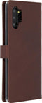 Selencia Hoesje Geschikt voor Samsung Galaxy Note 10 Plus Hoesje Met Pasjeshouder - Selencia Echt Lederen Bookcase - Bruin