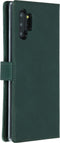 Selencia Hoesje Geschikt voor Samsung Galaxy Note 10 Plus Hoesje Met Pasjeshouder - Selencia Echt Lederen Bookcase - Groen