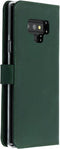 Selencia Hoesje Geschikt voor Samsung Galaxy Note 9 Hoesje Met Pasjeshouder - Selencia Echt Lederen Bookcase - Groen