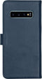 Selencia Hoesje Geschikt voor Samsung Galaxy S10 Hoesje Met Pasjeshouder - Selencia Echt Lederen Bookcase - Blauw
