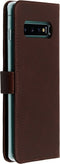 Selencia Hoesje Geschikt voor Samsung Galaxy S10 Plus Hoesje Met Pasjeshouder - Selencia Echt Lederen Bookcase - Bruin