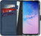 Selencia Hoesje Geschikt voor Samsung Galaxy S10e Hoesje Met Pasjeshouder - Selencia Echt Lederen Bookcase - Blauw