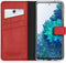 Selencia Hoesje Geschikt voor Samsung Galaxy S20 FE Hoesje Met Pasjeshouder - Selencia Echt Lederen Bookcase - Rood