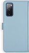 Selencia Hoesje Geschikt voor Samsung Galaxy S20 FE Hoesje Met Pasjeshouder - Selencia Echt Lederen Bookcase - Lichtblauw