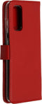 Selencia Hoesje Geschikt voor Samsung Galaxy S20 Hoesje Met Pasjeshouder - Selencia Echt Lederen Bookcase - Rood