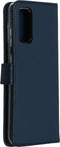 Selencia Hoesje Geschikt voor Samsung Galaxy S20 Hoesje Met Pasjeshouder - Selencia Echt Lederen Bookcase - Blauw