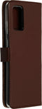 Selencia Hoesje Geschikt voor Samsung Galaxy S20 Plus Hoesje Met Pasjeshouder - Selencia Echt Lederen Bookcase - Bruin