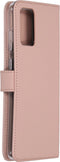 Selencia Hoesje Geschikt voor Samsung Galaxy S20 Plus Hoesje Met Pasjeshouder - Selencia Echt Lederen Bookcase - Roze
