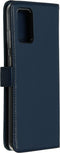 Selencia Hoesje Geschikt voor Samsung Galaxy S20 Plus Hoesje Met Pasjeshouder - Selencia Echt Lederen Bookcase - Blauw