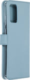 Selencia Hoesje Geschikt voor Samsung Galaxy S20 Plus Hoesje Met Pasjeshouder - Selencia Echt Lederen Bookcase - Lichtblauw
