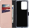 Selencia Hoesje Geschikt voor Samsung Galaxy S20 Ultra Hoesje Met Pasjeshouder - Selencia Echt Lederen Bookcase - Roze