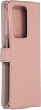 Selencia Hoesje Geschikt voor Samsung Galaxy S20 Ultra Hoesje Met Pasjeshouder - Selencia Echt Lederen Bookcase - Roze