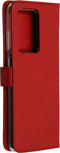 Selencia Hoesje Geschikt voor Samsung Galaxy S20 Ultra Hoesje Met Pasjeshouder - Selencia Echt Lederen Bookcase - Rood