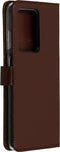 Selencia Hoesje Geschikt voor Samsung Galaxy S20 Ultra Hoesje Met Pasjeshouder - Selencia Echt Lederen Bookcase - Bruin
