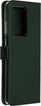 Selencia Hoesje Geschikt voor Samsung Galaxy S20 Ultra Hoesje Met Pasjeshouder - Selencia Echt Lederen Bookcase - Groen