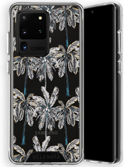 Selencia Hoesje Geschikt voor Samsung Galaxy S20 Ultra Hoesje - Selencia Zarya Fashion Extra Beschermende Backcover - Palmtree