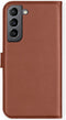 Selencia Hoesje Geschikt voor Samsung Galaxy S21 FE Hoesje Met Pasjeshouder - Selencia Echt Lederen Bookcase - Lichtbruin