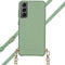 Selencia Hoesje Geschikt voor Samsung Galaxy S21 Hoesje Met Koord - Selencia Aina Slang Hoesje met koord - Groen