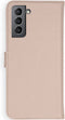 Selencia Hoesje Geschikt voor Samsung Galaxy S21 Hoesje Met Pasjeshouder - Selencia Echt Lederen Bookcase - Roze