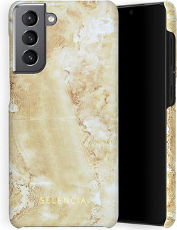Selencia Hoesje Geschikt voor Samsung Galaxy S21 Hoesje - Selencia Maya Fashion Backcover - geel