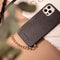 Selencia Hoesje Geschikt voor Samsung Galaxy S21 Plus Hoesje Met Koord - Selencia Aina Slang Hoesje met koord - Zwart