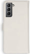 Selencia Hoesje Geschikt voor Samsung Galaxy S21 Plus Hoesje Met Pasjeshouder - Selencia Echt Lederen Bookcase - Lichtgrijs
