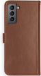 Selencia Hoesje Geschikt voor Samsung Galaxy S21 Plus Hoesje Met Pasjeshouder - Selencia Echt Lederen Bookcase - Lichtbruin