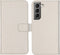 Selencia Hoesje Geschikt voor Samsung Galaxy S22 Hoesje Met Pasjeshouder - Selencia Echt Lederen Bookcase - lichtgrijs