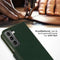 Selencia Hoesje Geschikt voor Samsung Galaxy S22 Hoesje Met Pasjeshouder - Selencia Echt Lederen Bookcase - Groen