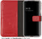Selencia Hoesje Geschikt voor Samsung Galaxy S22 Hoesje Met Pasjeshouder - Selencia Echt Lederen Bookcase - Rood