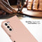 Selencia Hoesje Geschikt voor Samsung Galaxy S22 Plus Hoesje Met Pasjeshouder - Selencia Echt Lederen Bookcase - roze