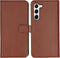 Selencia Hoesje Geschikt voor Samsung Galaxy S23 Hoesje Met Pasjeshouder - Selencia Echt Lederen Bookcase - Lichtbruin