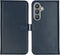 Selencia Hoesje Geschikt voor Samsung Galaxy S24 Plus Hoesje Met Pasjeshouder - Selencia Echt Lederen Bookcase - Blauw