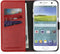 Selencia Hoesje Geschikt voor Samsung Galaxy S7 Hoesje Met Pasjeshouder - Selencia Echt Lederen Bookcase - Rood