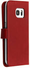 Selencia Hoesje Geschikt voor Samsung Galaxy S7 Hoesje Met Pasjeshouder - Selencia Echt Lederen Bookcase - Rood