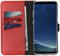 Selencia Hoesje Geschikt voor Samsung Galaxy S8 Hoesje Met Pasjeshouder - Selencia Echt Lederen Bookcase - Rood
