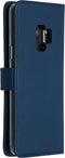 Selencia Hoesje Geschikt voor Samsung Galaxy S9 Hoesje Met Pasjeshouder - Selencia Echt Lederen Bookcase - Blauw