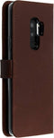 Selencia Hoesje Geschikt voor Samsung Galaxy S9 Plus Hoesje Met Pasjeshouder - Selencia Echt Lederen Bookcase - Bruin