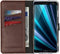 Selencia Hoesje Geschikt voor Sony Xperia XZ3 Hoesje Met Pasjeshouder - Selencia Echt Lederen Bookcase - Bruin