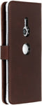 Selencia Hoesje Geschikt voor Sony Xperia XZ3 Hoesje Met Pasjeshouder - Selencia Echt Lederen Bookcase - Bruin