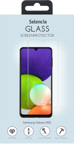Selencia Screenprotector Geschikt voor Samsung Galaxy M22 Tempered Glass - Selencia Gehard Glas Screenprotector