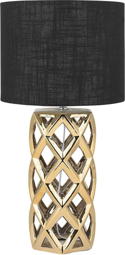 SELJA - Tafellamp - Zwart/Goud - Keramiek