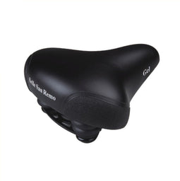 Selle Comfortabel fietszadel - gel - unisex - met strop - zwart - 22x25 cm