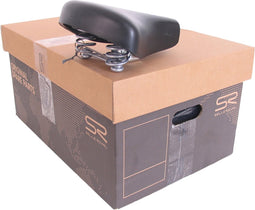 Selle Comfortabel fietszadel - met vering - zwart - 22x25 cm - unisex