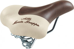 Selle Monte Grappa Fashion - Fietszadel - Met veer - Donkerbruin / Cream / Wit