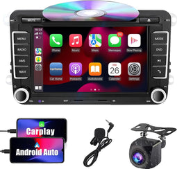 SEMAITU - 2 DIN 7 Inch Touchscreen VW Autoradio - Compatibel met CarPlay en Android Auto